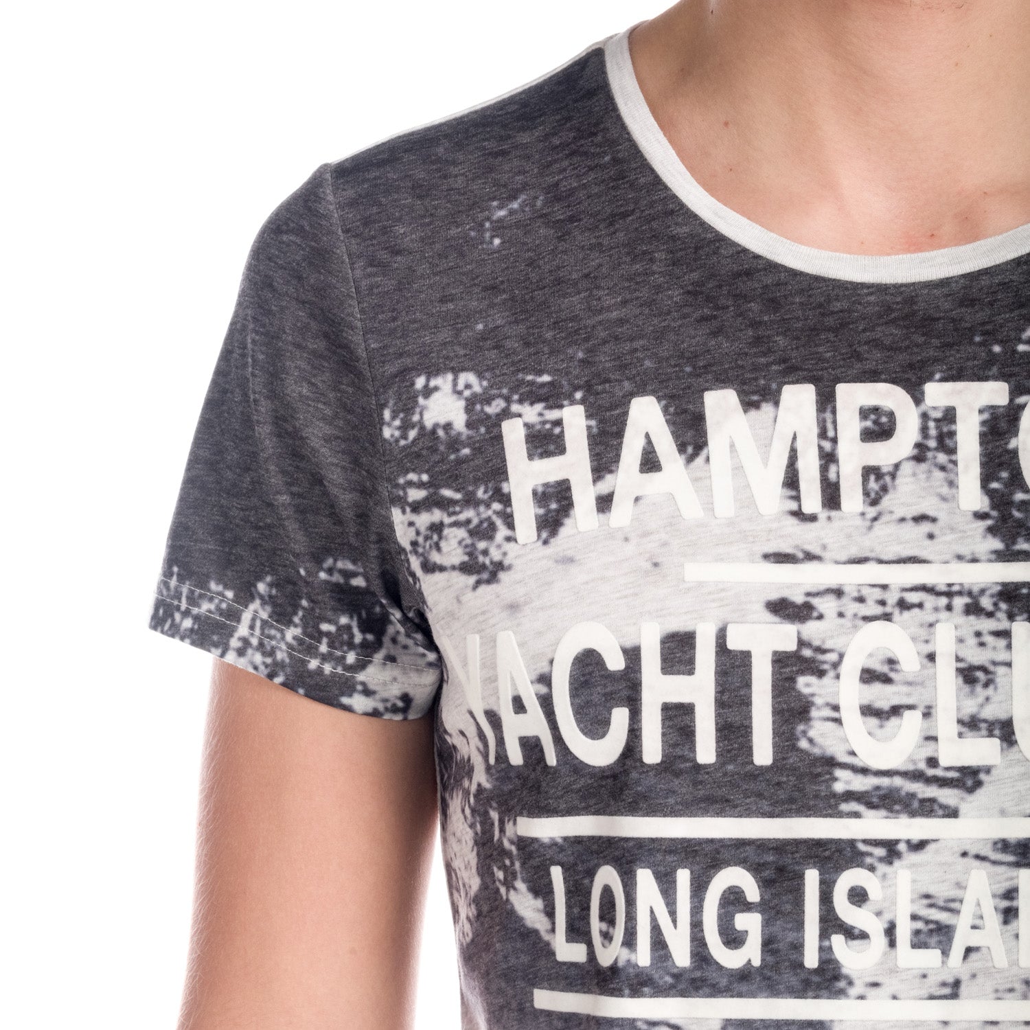 T-shirt manches courtes homme écru détail tissu dégradé - Koroshi 1811MC02