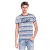 T-shirt a maniche corte con stampa a righe invecchiate | Stile versatile