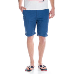 Blue men's micro check cotton chino shorts - Koroshi 1811PS16