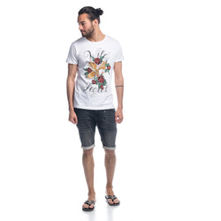 Short en jean homme avec porte-clés denim noir - Koroshi 1811PS32
