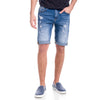 Shorts in denim strappati