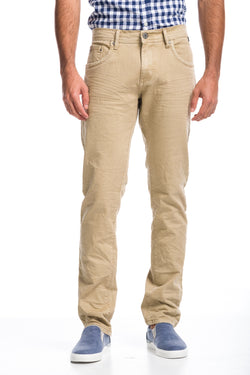 Beige men's regular fit stretch denim pants - Koroshi 1811PT01
