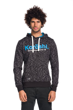Sweat à capuche polaire noir pour homme - Koroshi 1811SU15