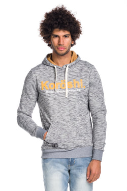 Grauer Herren-Fleece-Fleece-Hoodie – Koroshi 1811SU15