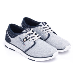 Combined two-tone sneakers with laces for men in gray - Koroshi 1811XC04