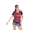 Oversized short sleeve top with round neck and ethnic print for Women