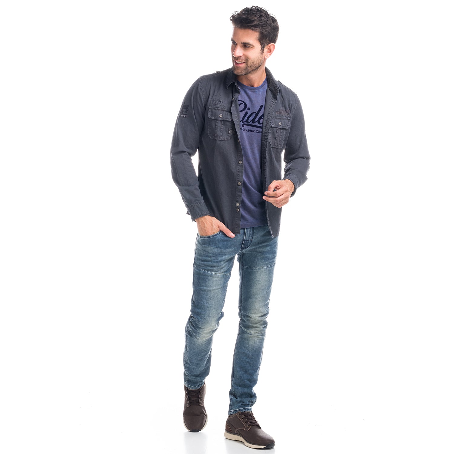 Camicia in cotone con tasche