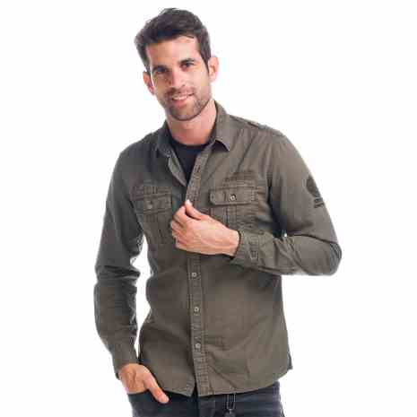 Camicia in cotone con tasche