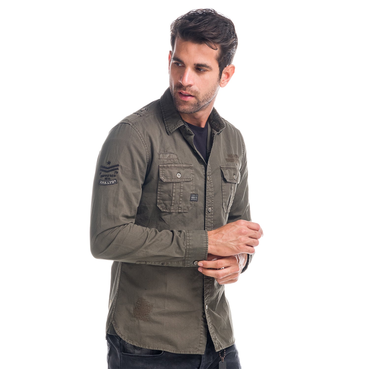 Camicia in cotone con tasche