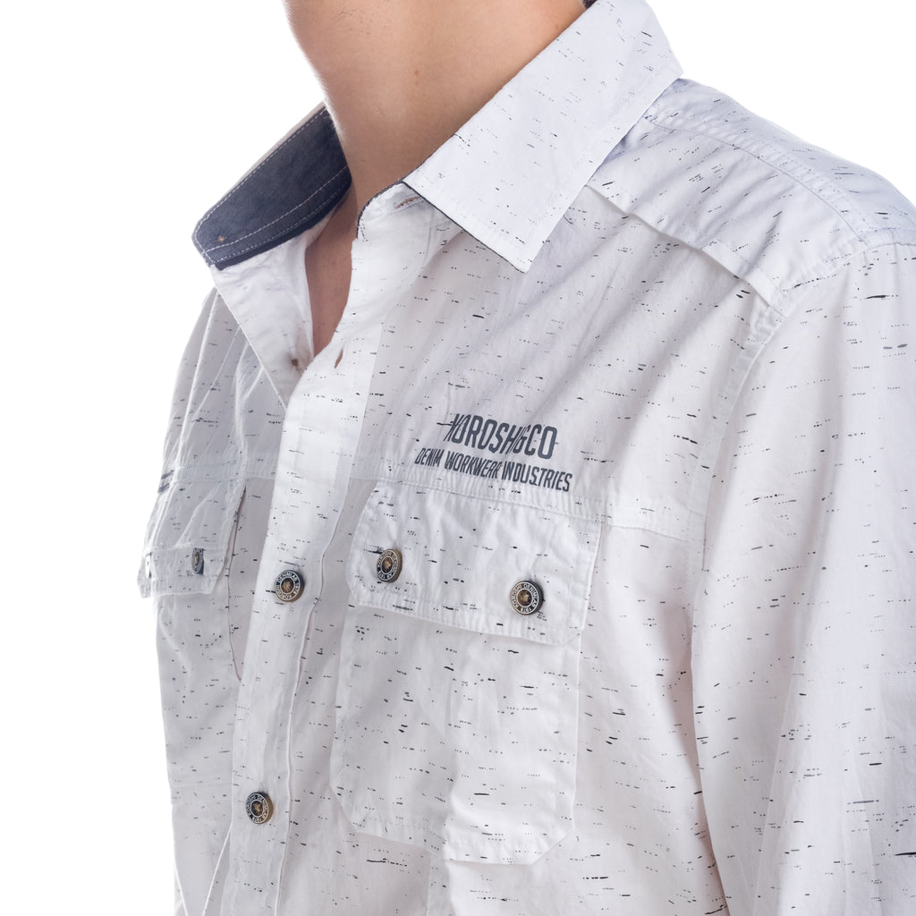 Camicia marmorizzata a maniche lunghe