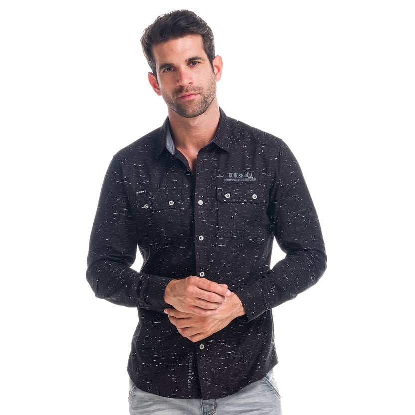 Chemise marbrée à manches longues