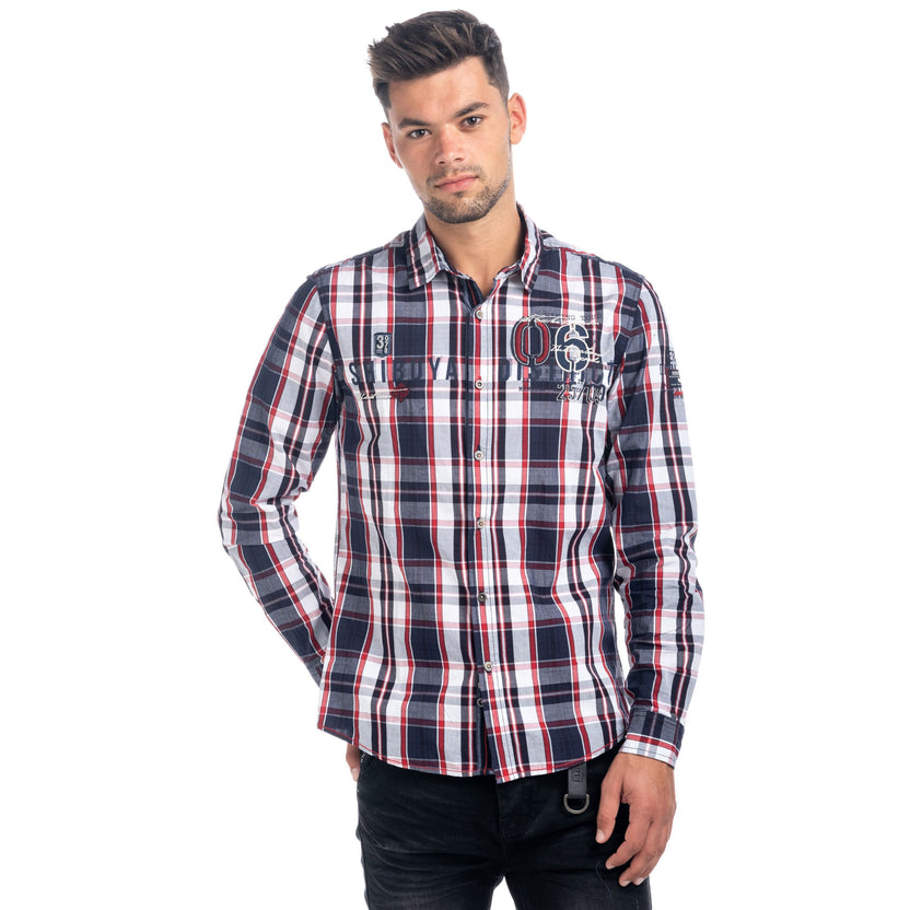 Chemise à carreaux manches longues