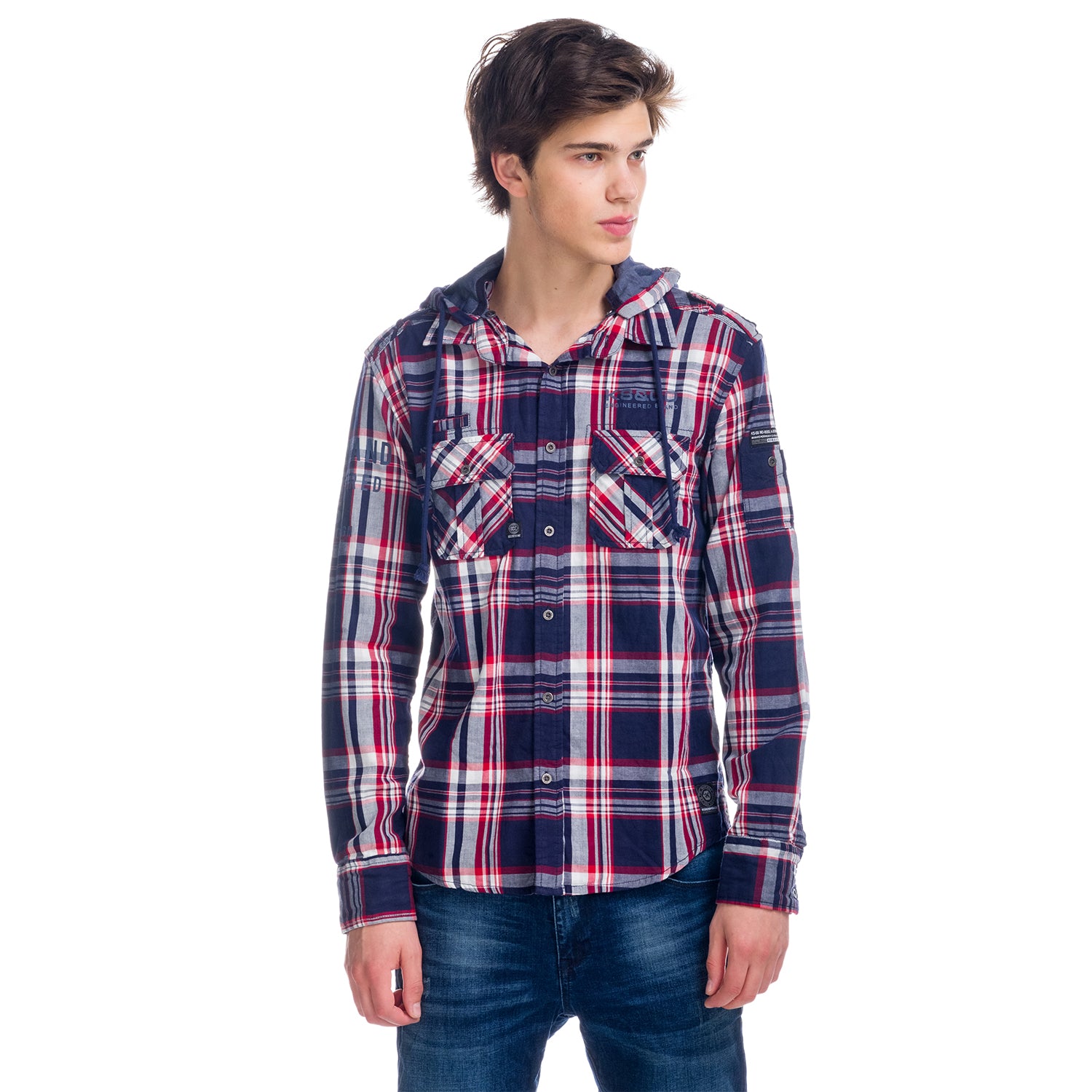 Camicia a quadri con cappuccio