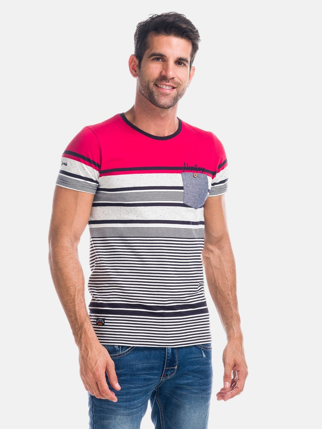 Gestreiftes kombiniertes T-Shirt