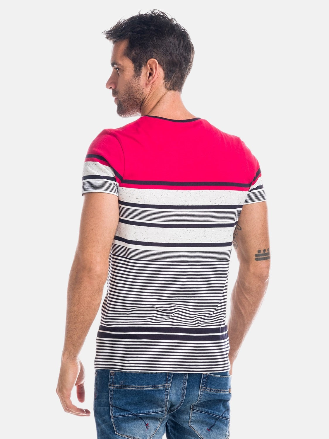 Striped combined t-shirt