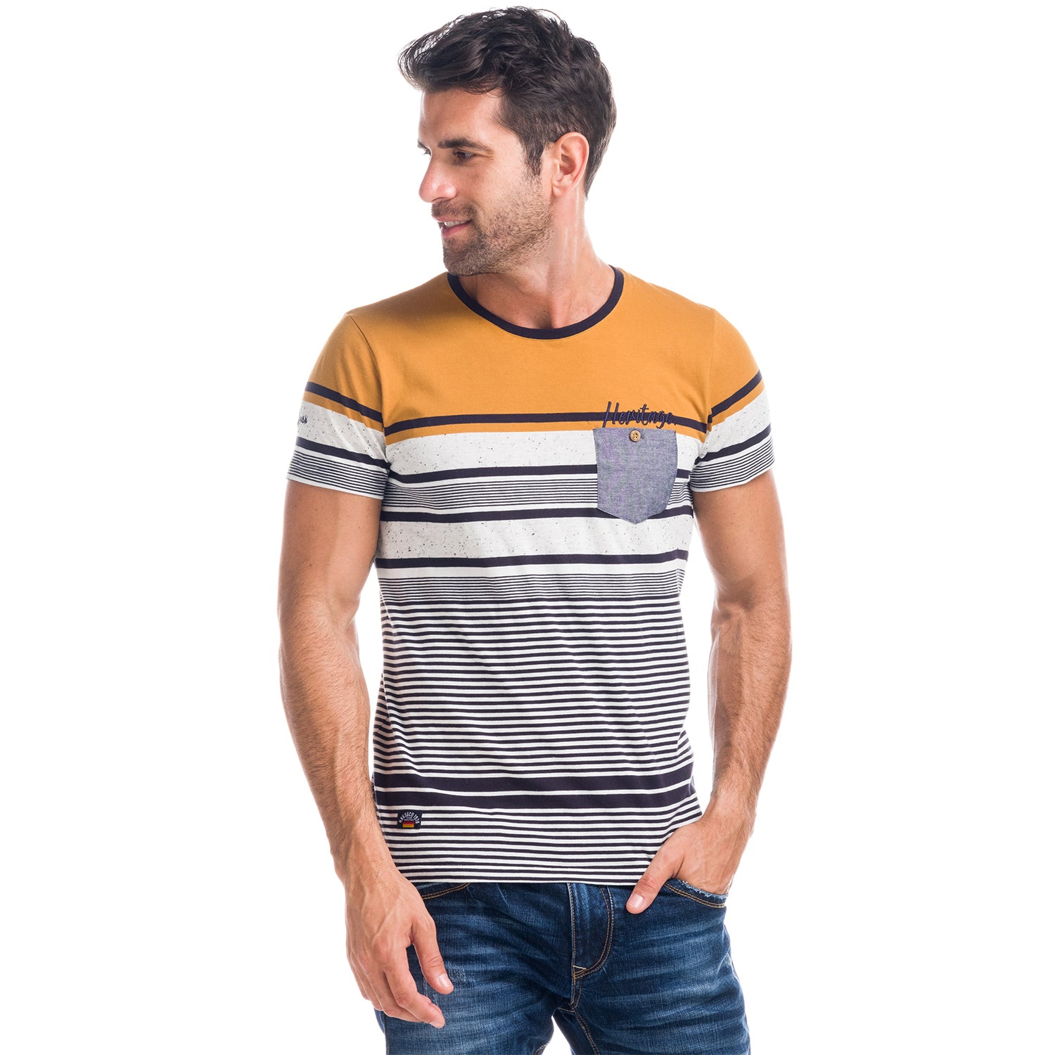 Striped combined t-shirt