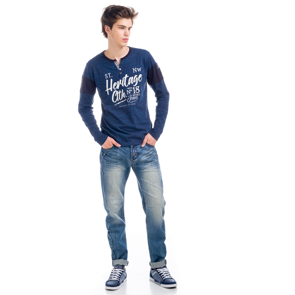 T-shirt stampata a maniche lunghe