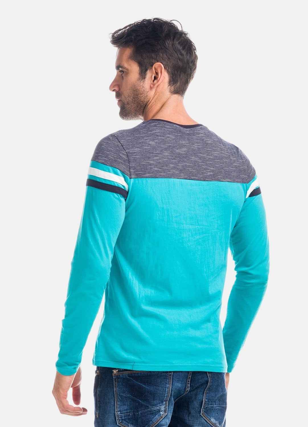 T-shirt a maniche lunghe a righe