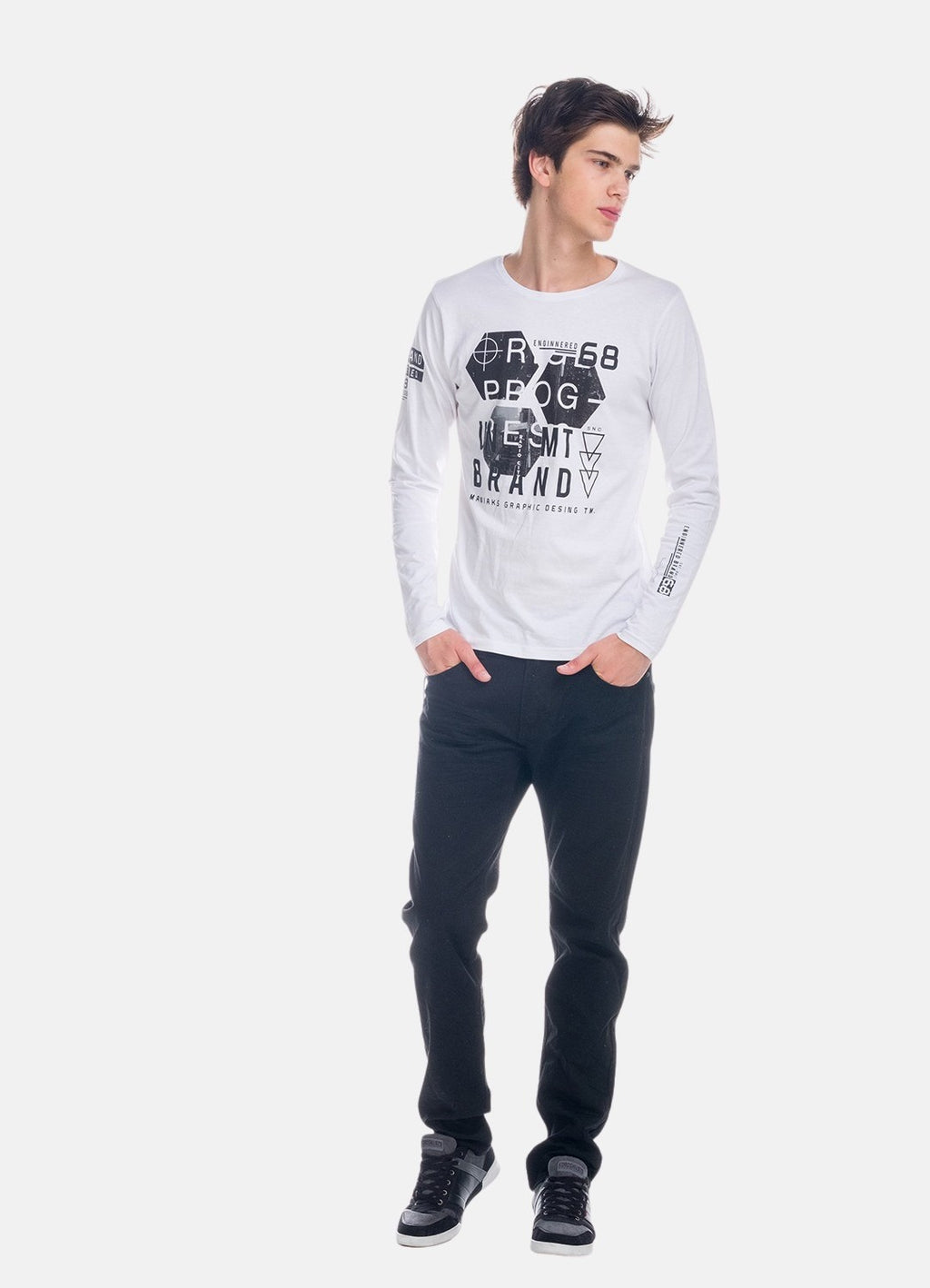 Langärmliges bedrucktes T-Shirt