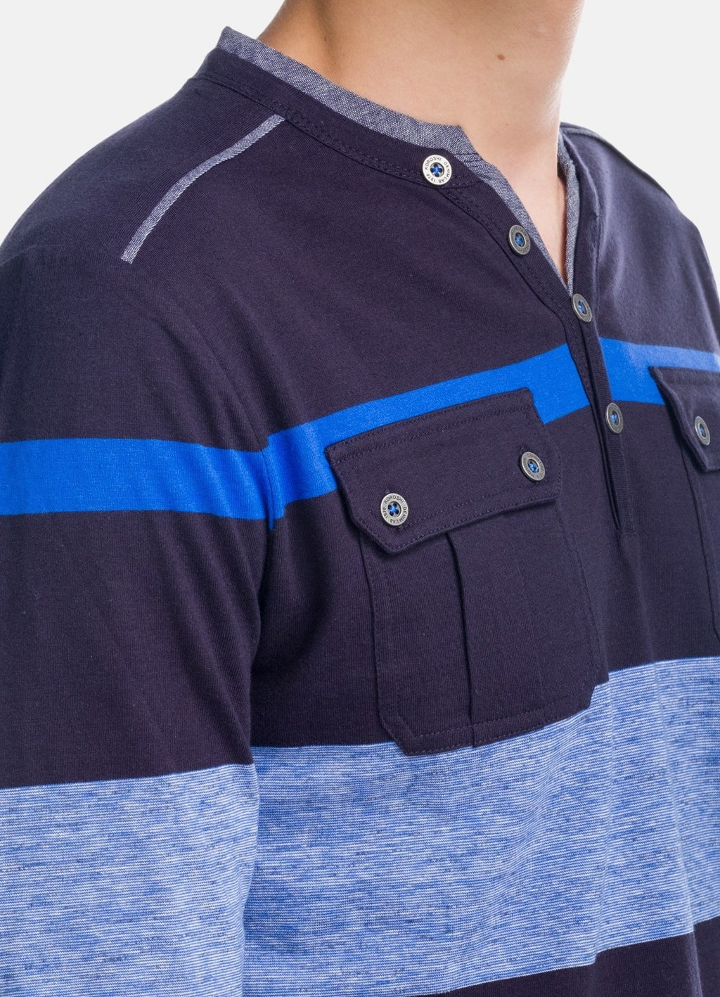 T-shirt rigata combinata con tasche