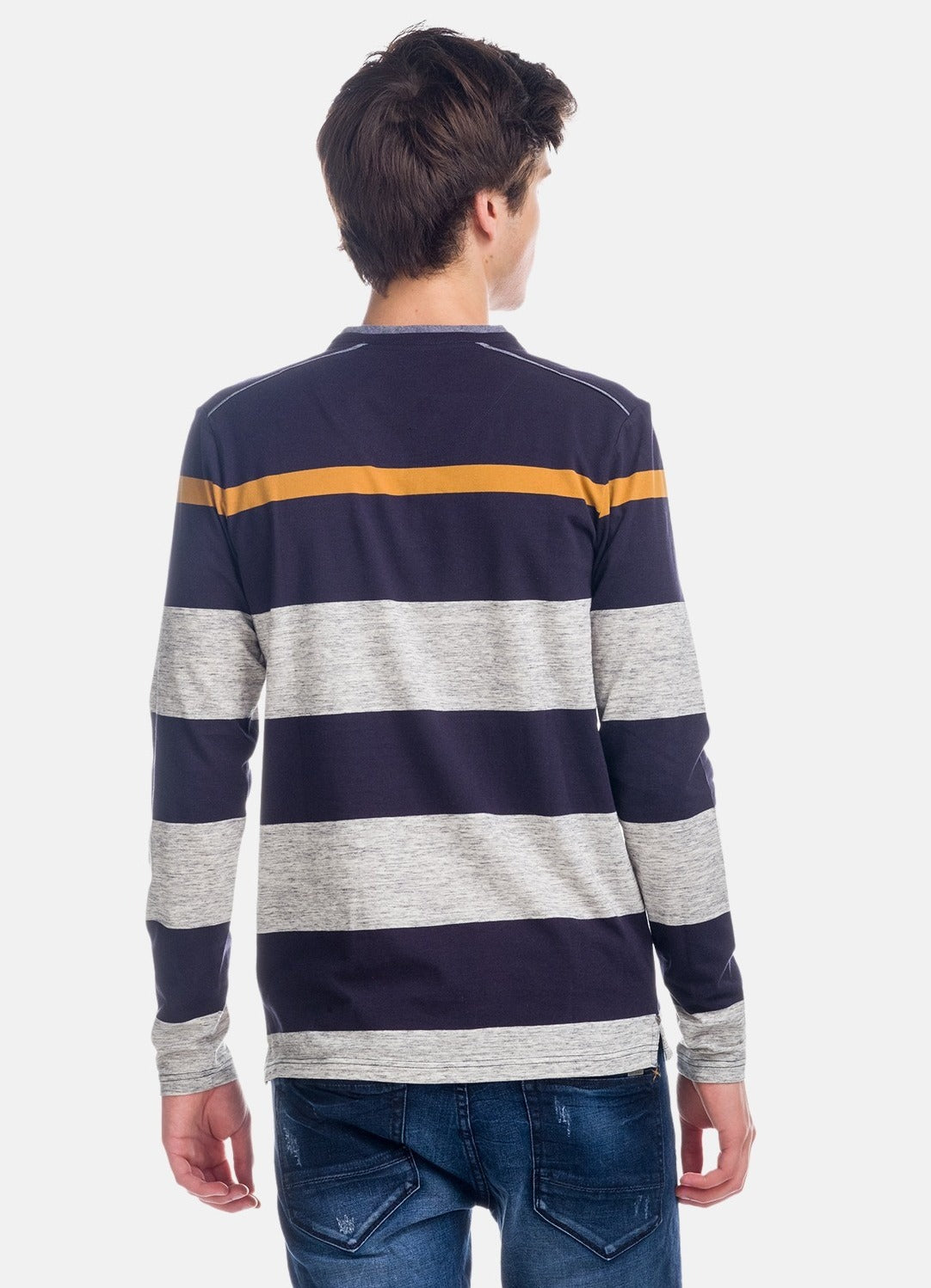 T-shirt rigata combinata con tasche