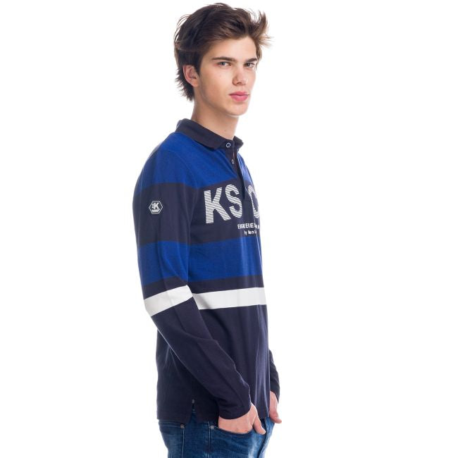 Polo a maniche lunghe a righe e lettere