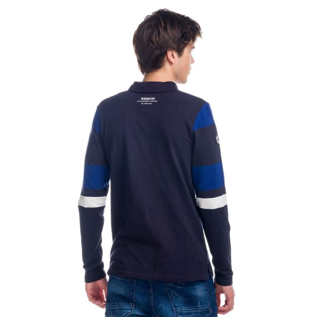 Polo a maniche lunghe a righe e lettere