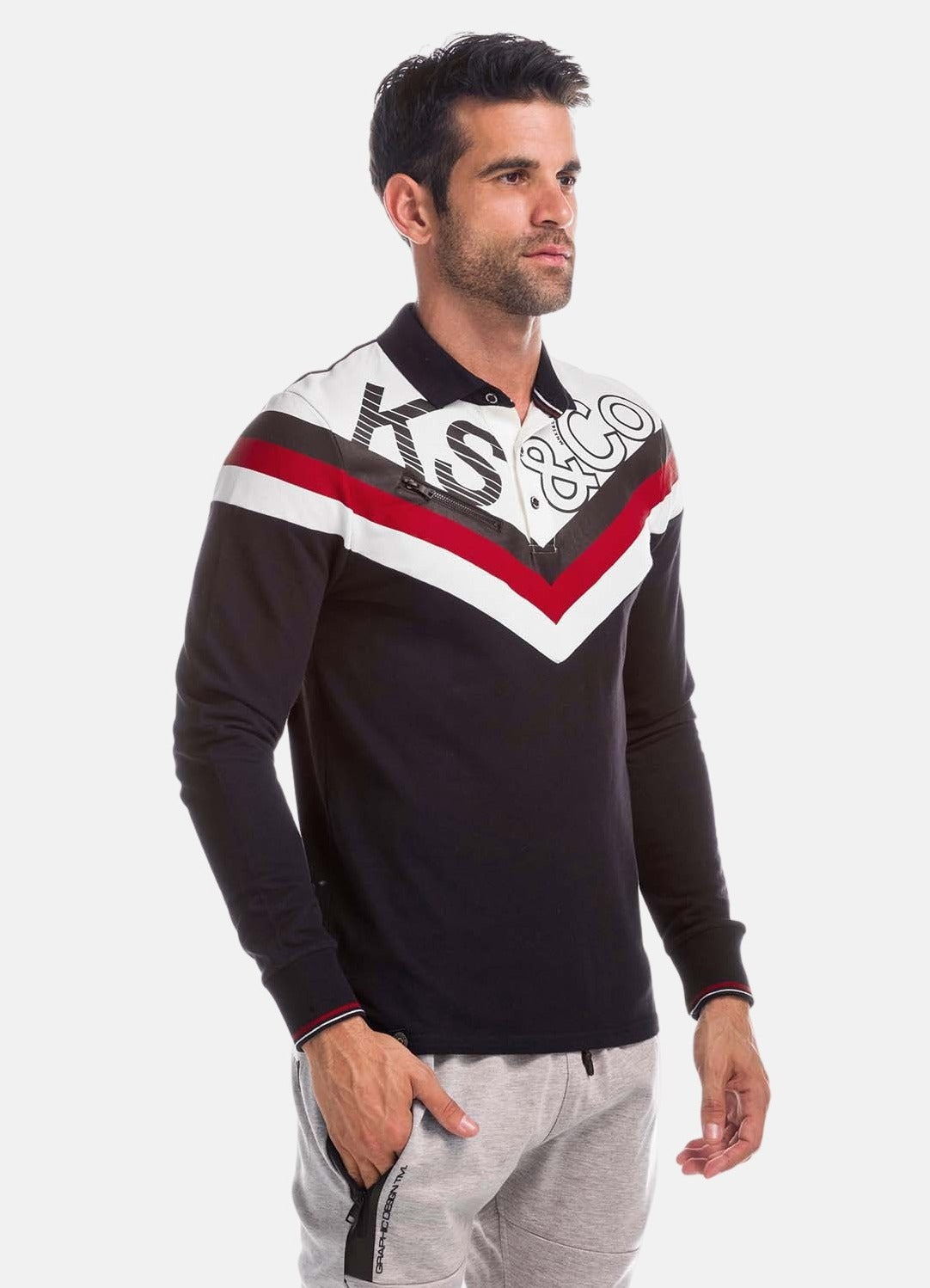 Polo a righe e lettere