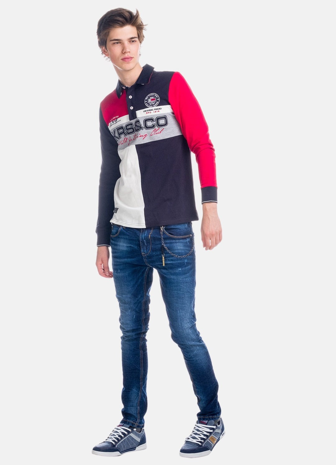 Polo a maniche lunghe ricamata