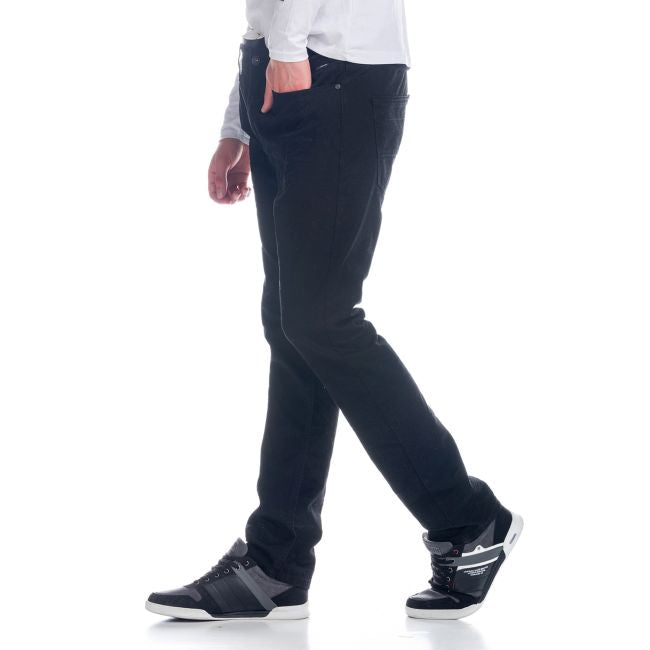 Denim de couleur régulière avec élastique