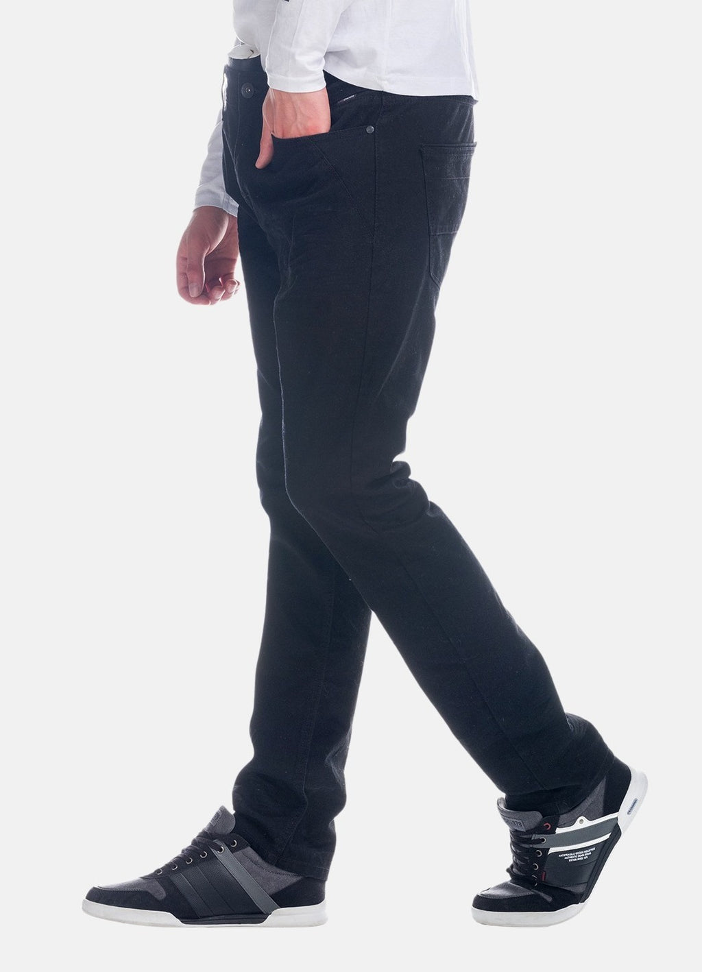 Regular colored denim with elastic