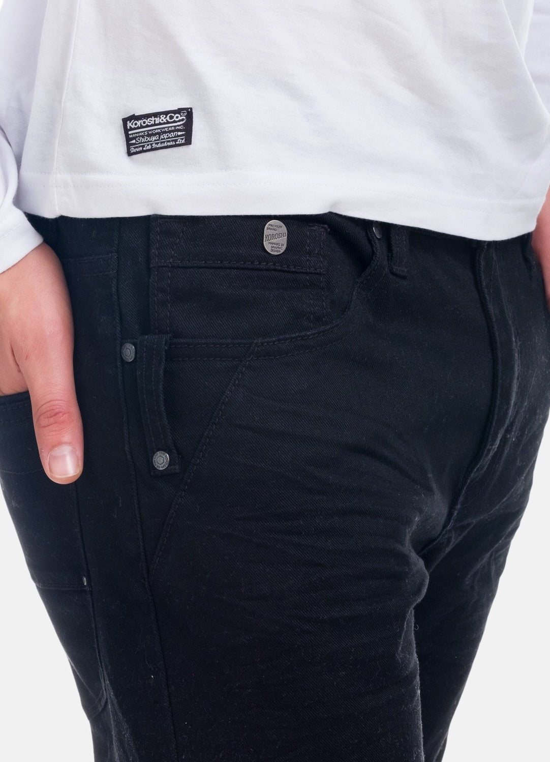 Regular colored denim with elastic