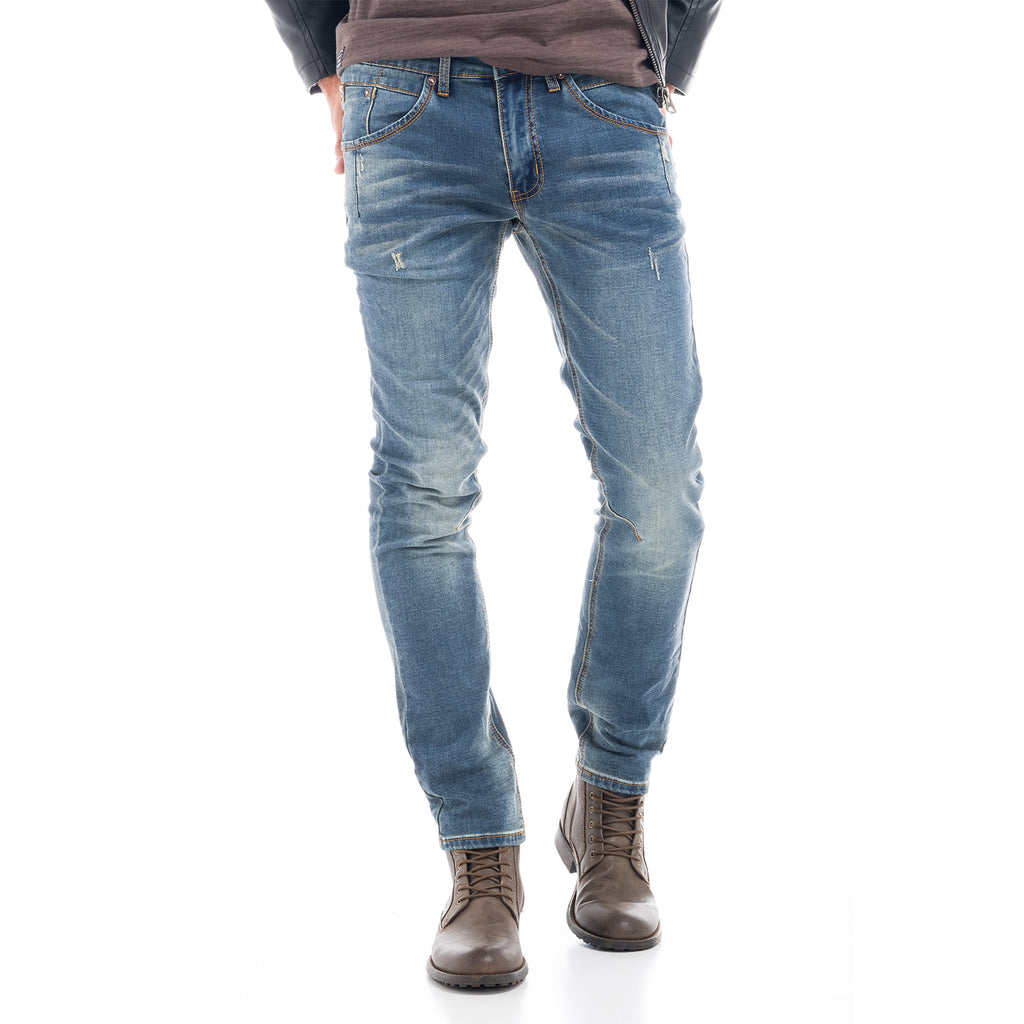 Slim worn denim
