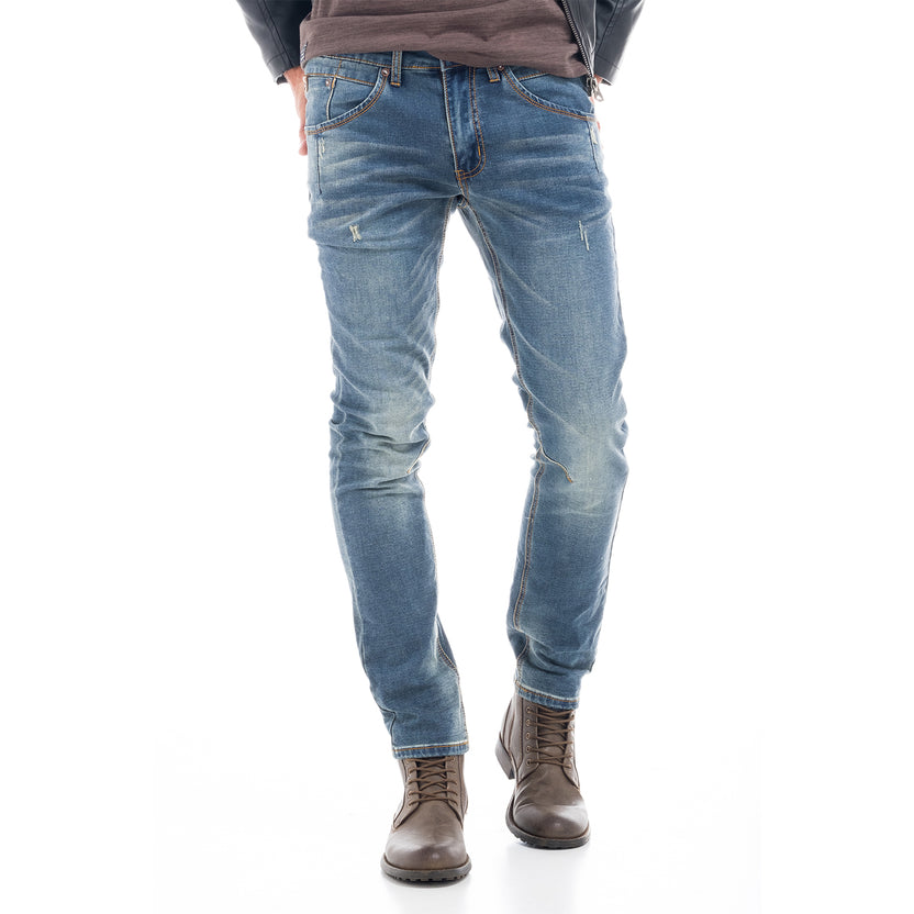 Denim slim desgastado