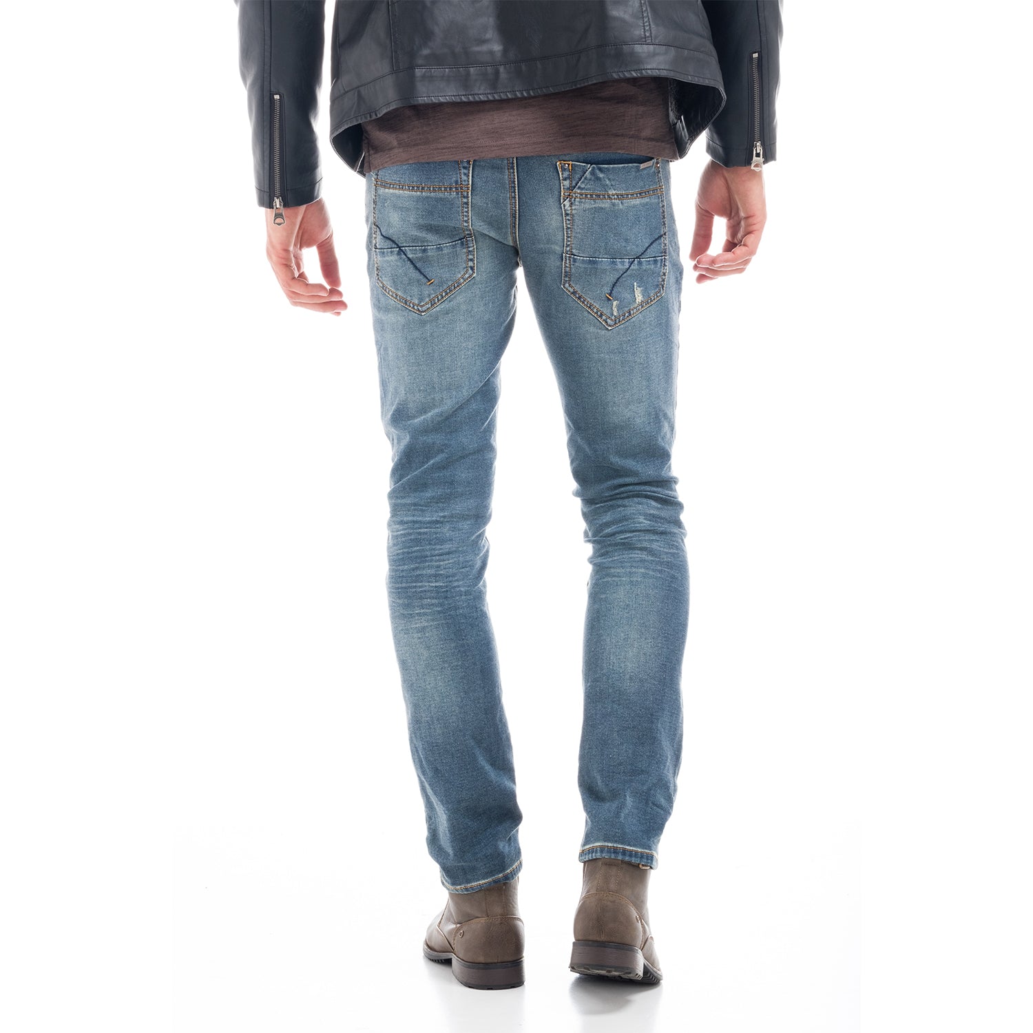 Slim worn denim