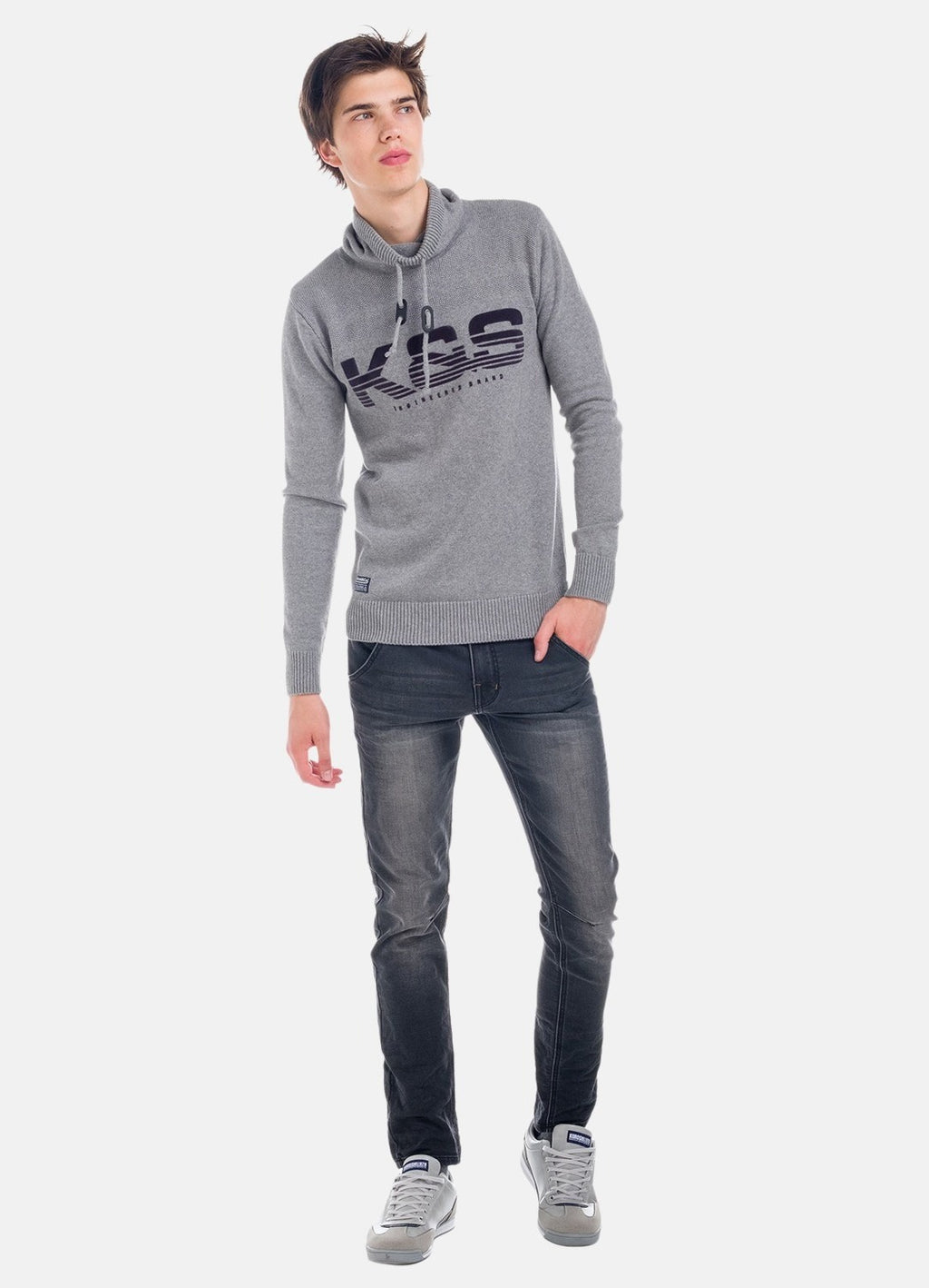 Slim black worn denim