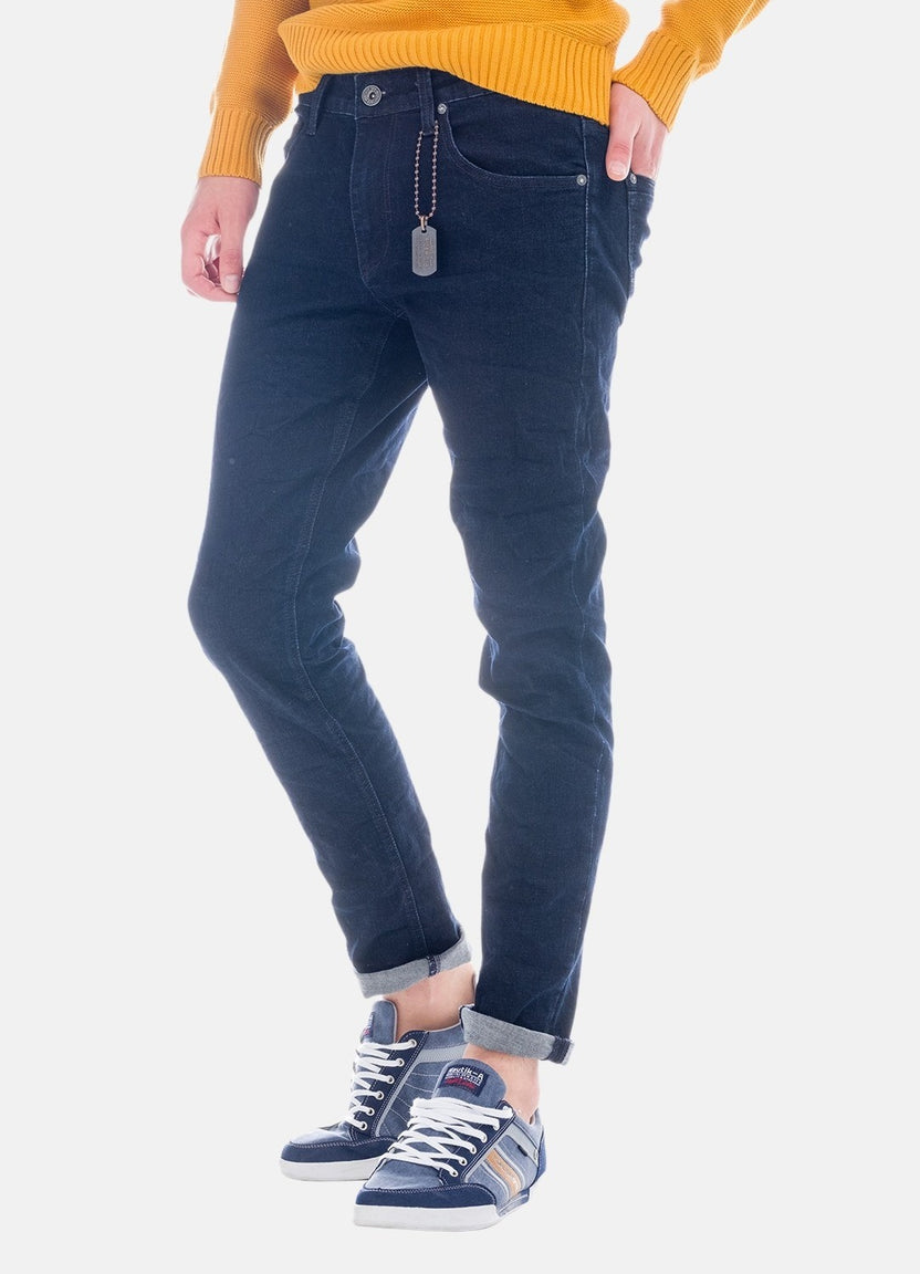 Pantalon vaquero denim regular con elastico para hombre