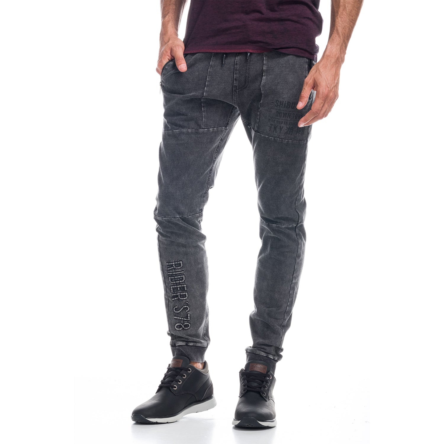 Pantalon de jogging en denim élastique