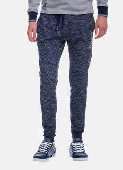 Blaue, melierte Herren-Jogginghose aus Plüsch – Koroshi 1821PT97