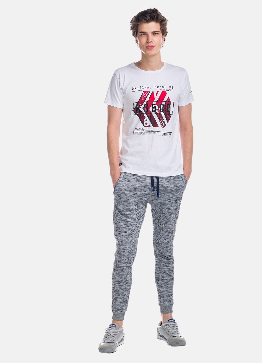 Pantalon jogging jaspeado