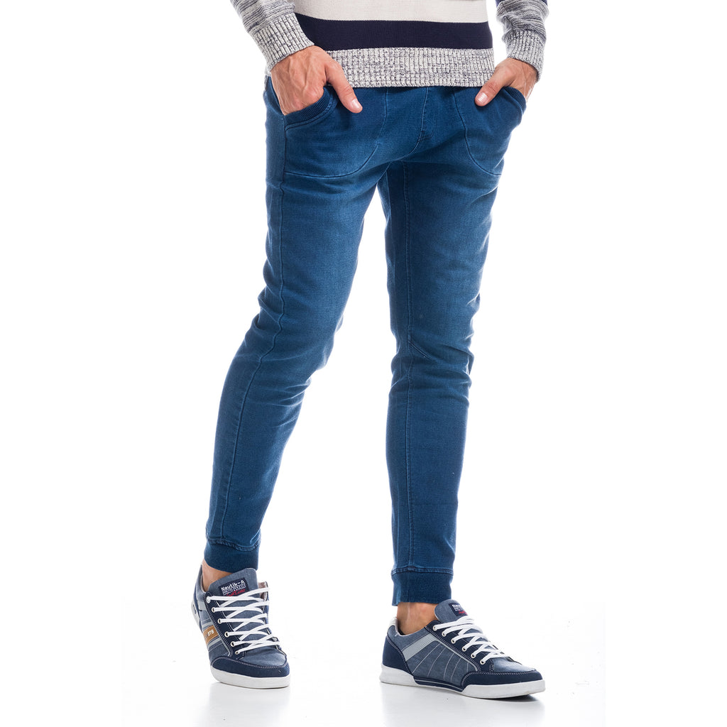 Elastische Jeans-Jogginghose