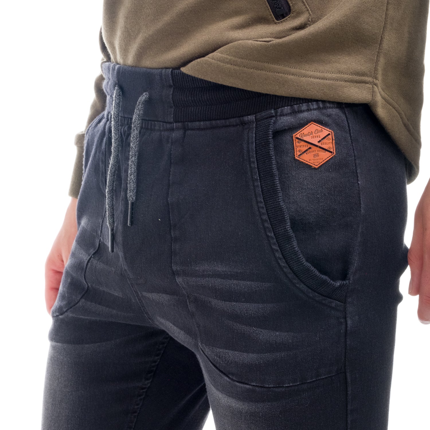 Pantalon jogging denim elastico