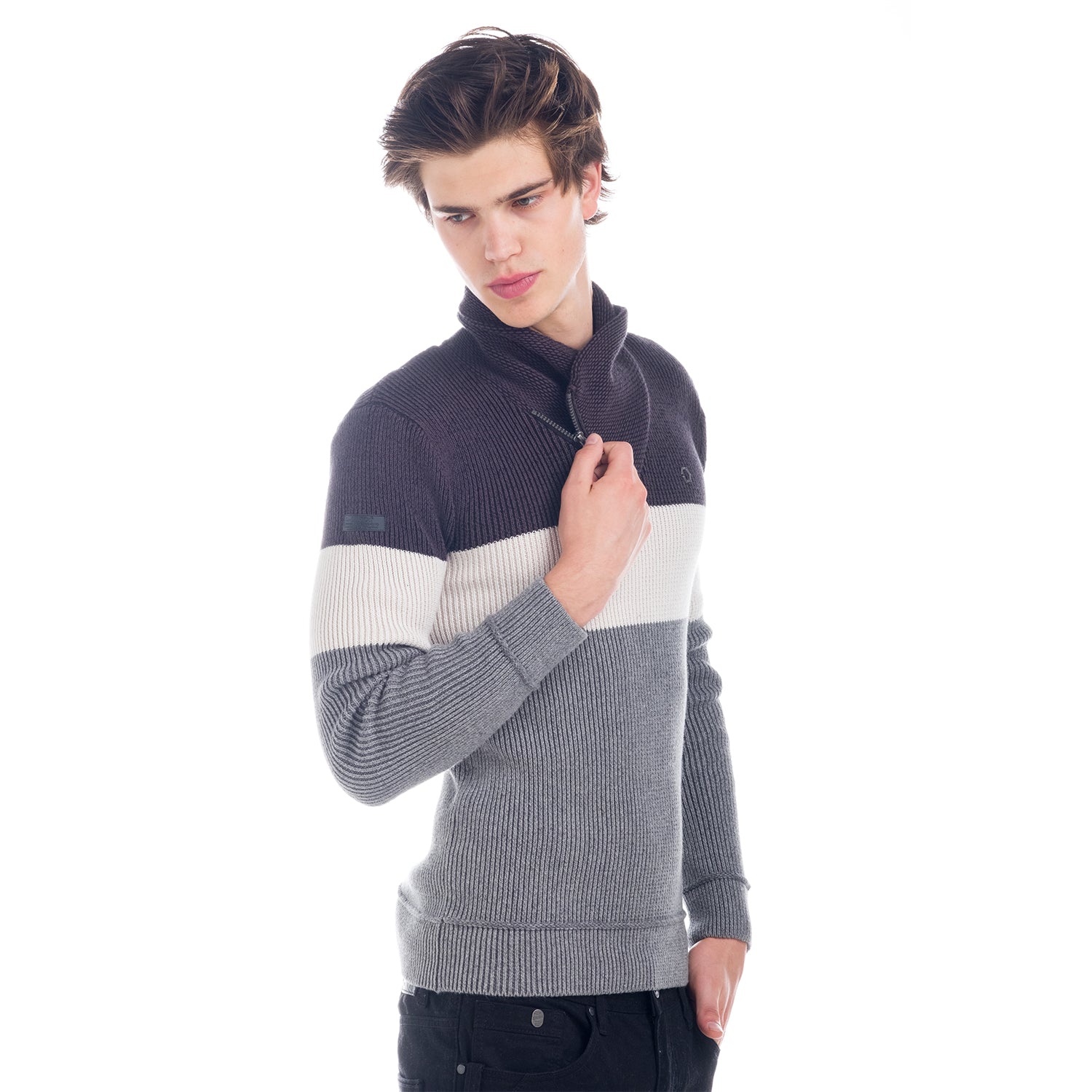 Pull en maille col smoking