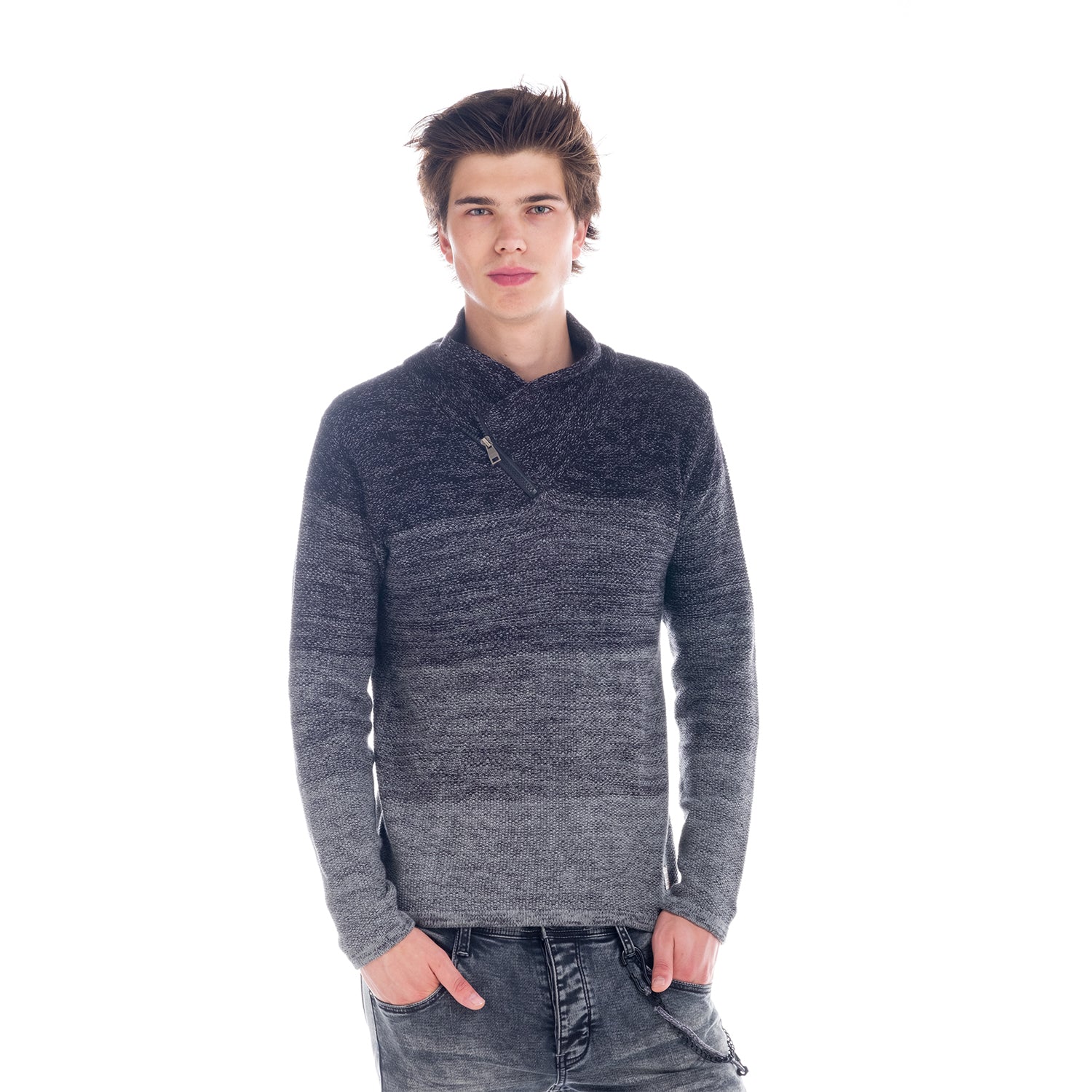 Pull en maille marbrée