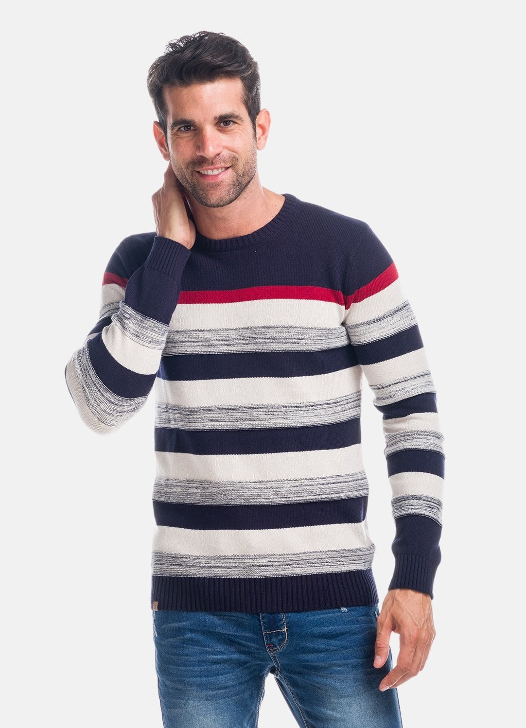 Pull en maille rayée