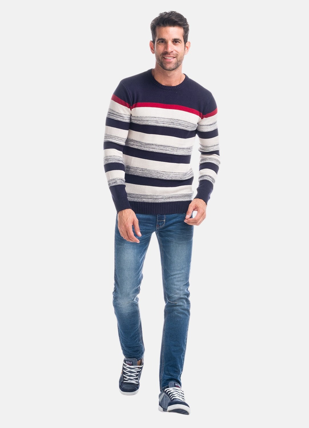 Pull en maille rayée