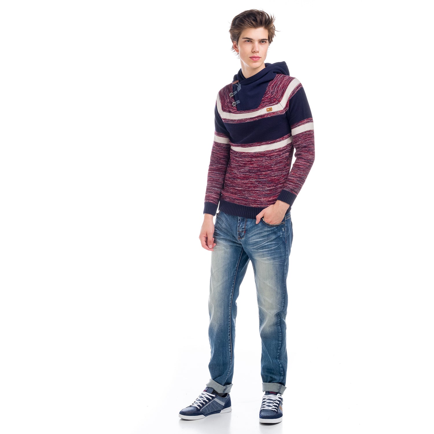 Pull en maille col smoking