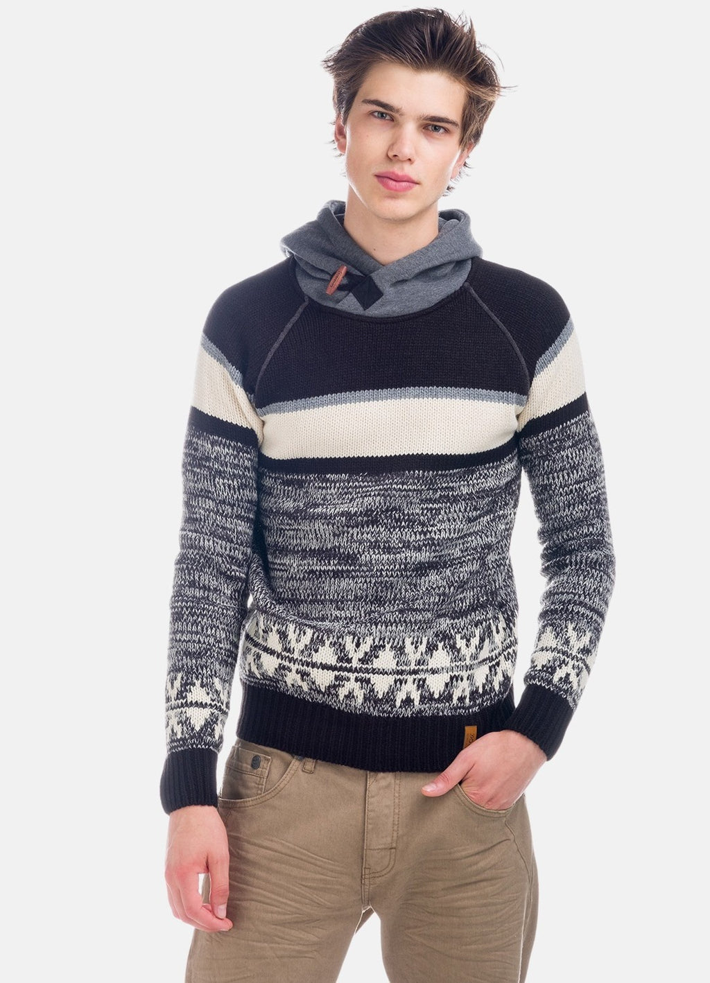 Jersey de punto rayas cuello smoking