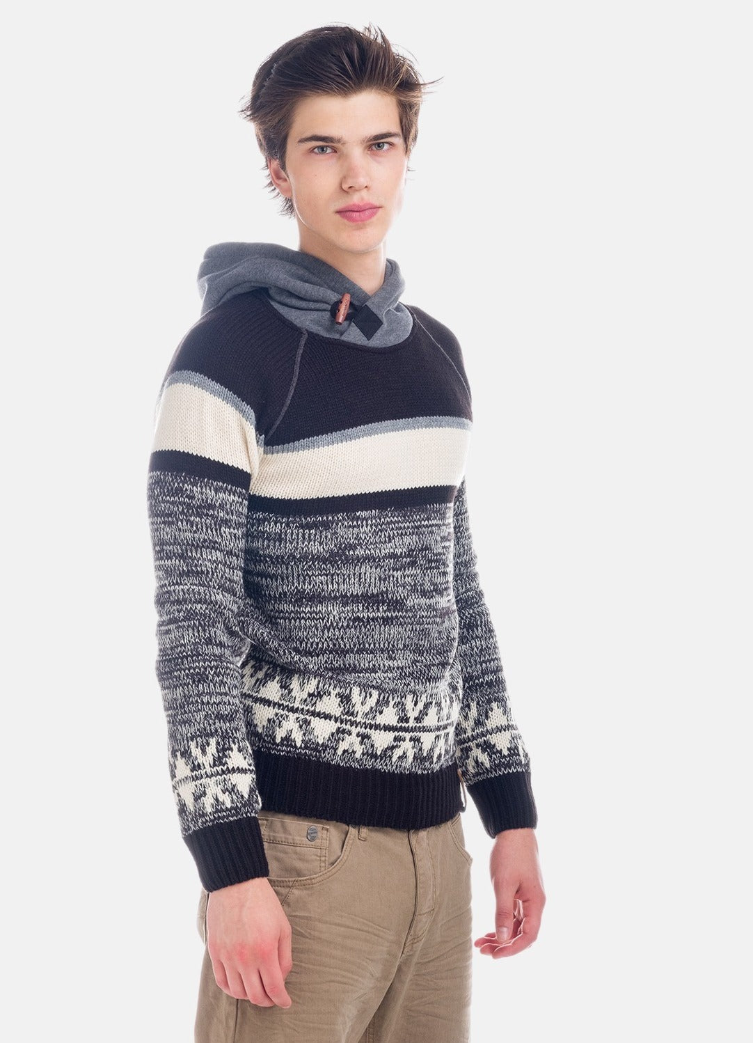 Jersey de punto rayas cuello smoking