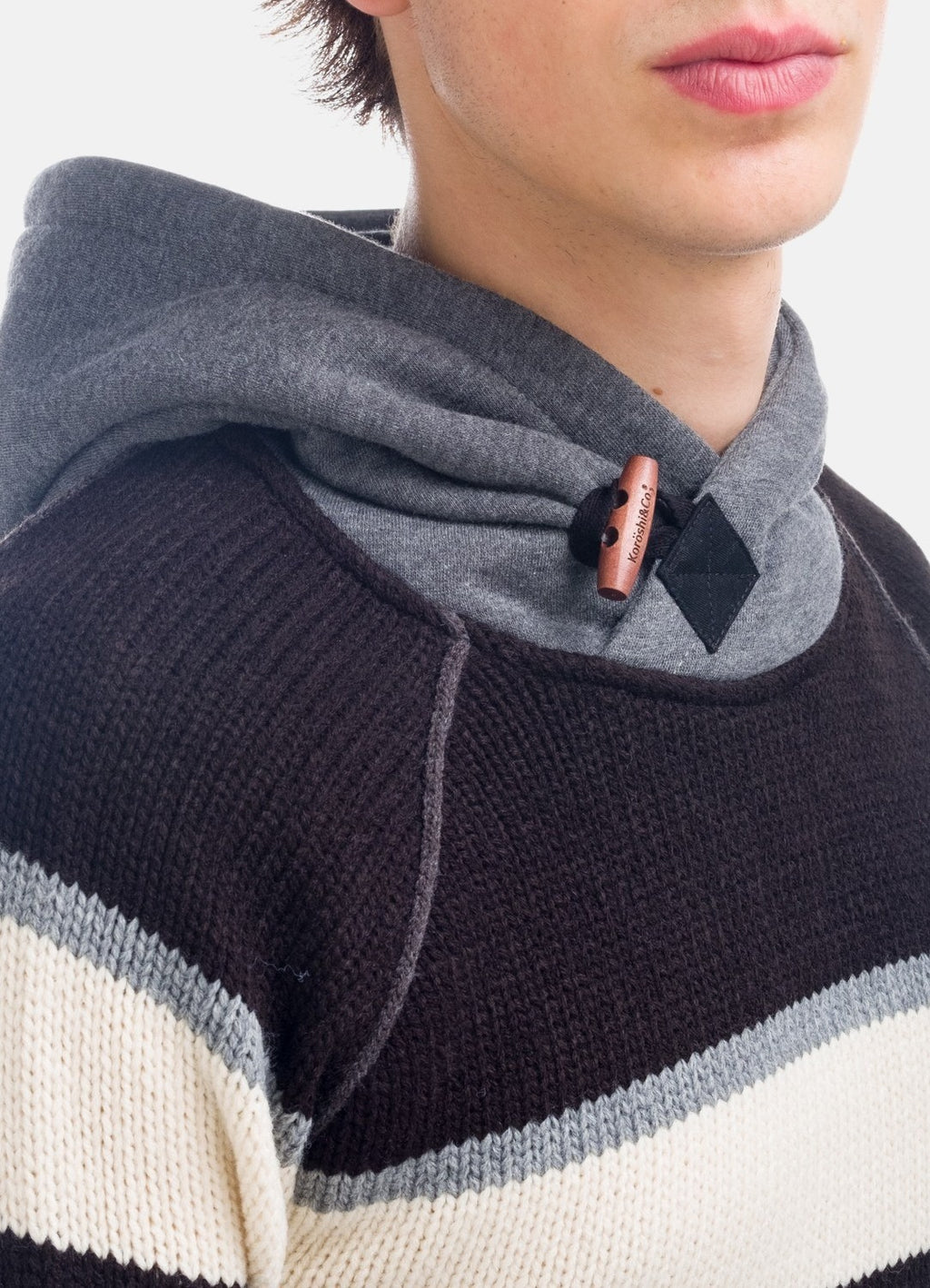 Jersey de punto rayas cuello smoking